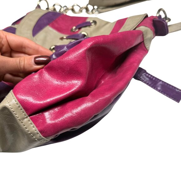 Y2K Guess Patchwork Shoulder Crossbody Bag – Pink/Purple/Beige – Vintage 2000s - Picture 6 of 15